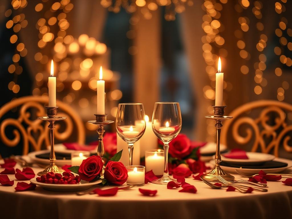 Anniversary candlelit table
